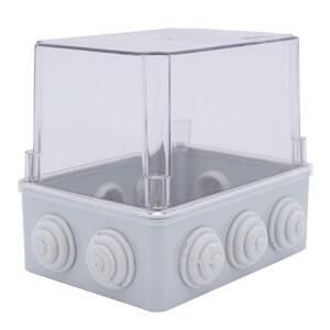 150x110x140 mm Rekor Yüzeyli Derin Şeffaf Kare Sıva Üstü ABS Opak Buat, Ip54 H.Free