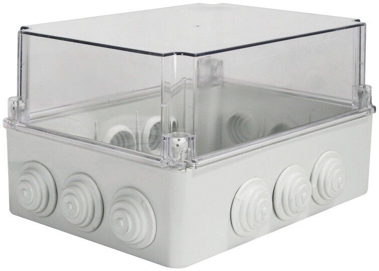 250x200x160 mm Rekor Yüzeyli Derin Şeffaf Kare Sıva Üstü ABS Opak Buat, Ip67 H.Free