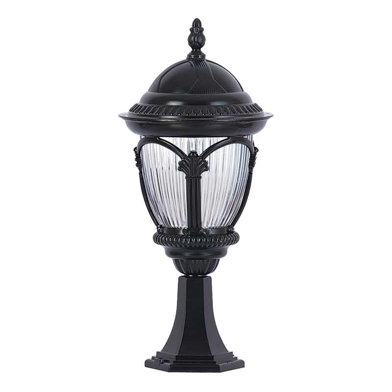 Alüminyum Polikarbon Süslü Camlı Park Bahçe Feneri 25x55cm