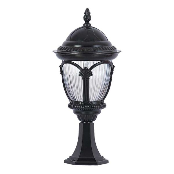 Alüminyum Polikarbon Süslü Camlı Park Bahçe Feneri 25x55cm