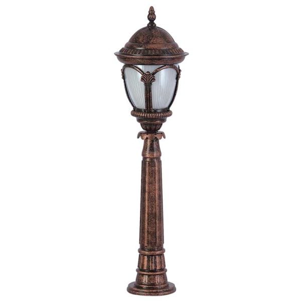 Alüminyum Polikarbon Süslü Camlı Park Bahçe Feneri 25x100cm