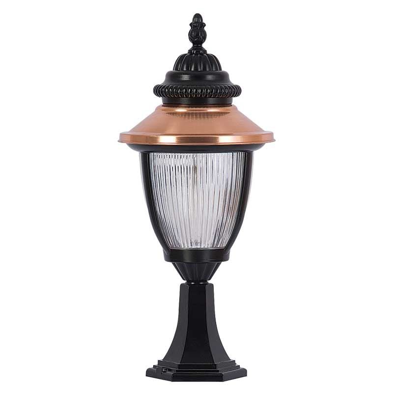 Alüminyum Bakır Sıvamalı Polikarbon Camlı Park Bahçe Feneri 25x60cm