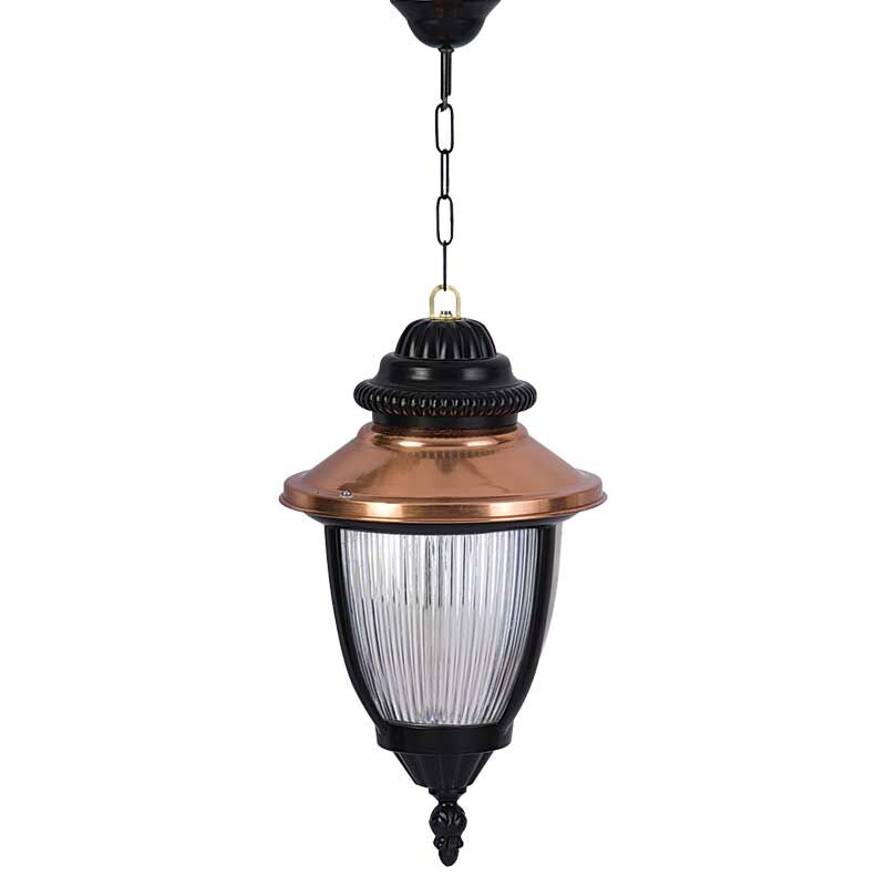 Alüminyum Bakır Sıvamalı Polikarbon Camlı Park Bahçe Feneri 25x65cm