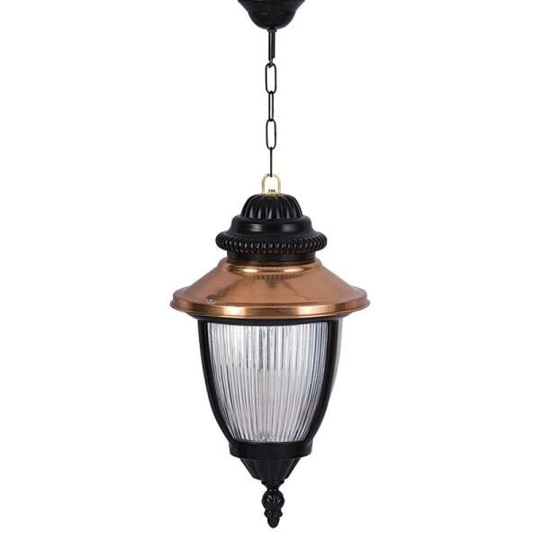 Alüminyum Bakır Sıvamalı Polikarbon Camlı Park Bahçe Feneri 25x65cm