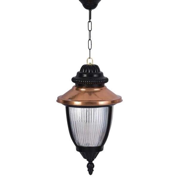 Alüminyum Bakır Sıvamalı Polikarbon Camlı Park Bahçe Feneri 25x65cm