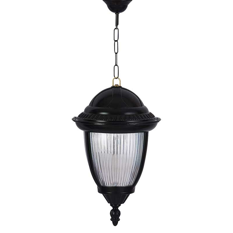 Alüminyum Polikarbon Süslü Camlı Park Bahçe Feneri 25x60cm