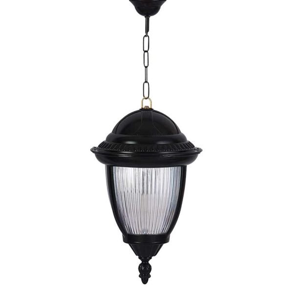 Alüminyum Polikarbon Süslü Camlı Park Bahçe Feneri 25x60cm