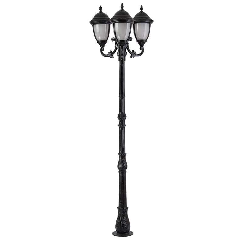 Alüminyum Polikarbon Süslü Camlı Park Bahçe Aydınlatma Direği 75x250cm