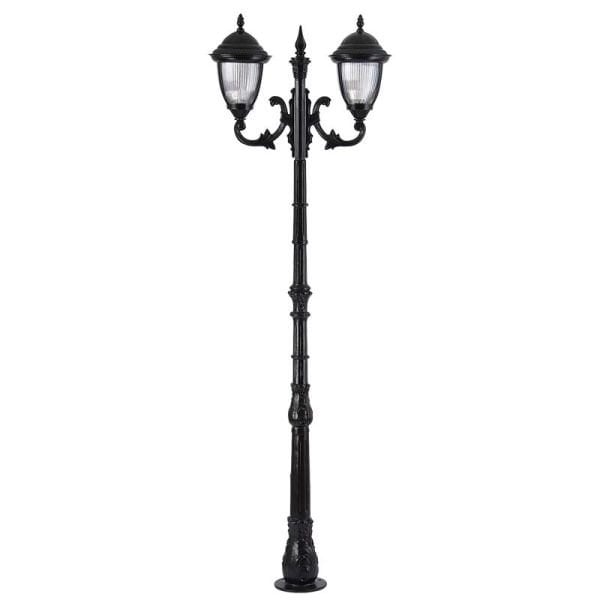 Alüminyum Polikarbon Süslü Camlı Park Bahçe Aydınlatma Direği 75x250cm