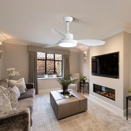 Fancium LED Aydınlatmalı Uzaktan Kumandalı Beyaz Tavan Vantilatörü DKF-302