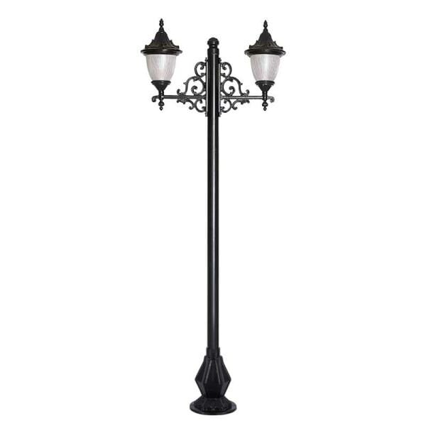 Polikarbon Prizmatik Camlı Döküm Park Bahçe Aydınlatma Direği 90x260cm