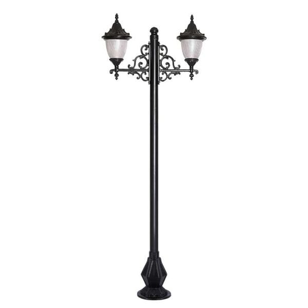 Polikarbon Prizmatik Camlı Döküm Park Bahçe Aydınlatma Direği 90x260cm