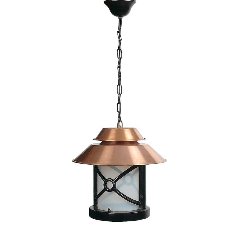 Bakır Şapkalı Klasik Döküm Park Bahçe Feneri 30x60cm