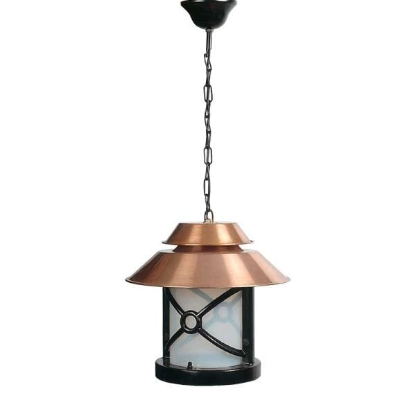 Bakır Şapkalı Klasik Döküm Park Bahçe Feneri 30x60cm