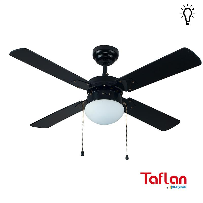 Kaşkar-Taflan L42015 Aydınlatmalı Siyah Tavan Vantilatörü