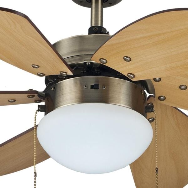 Kaşkar-Taflan L36009 Antik Aydınlatmalı Tavan Vantilatörü