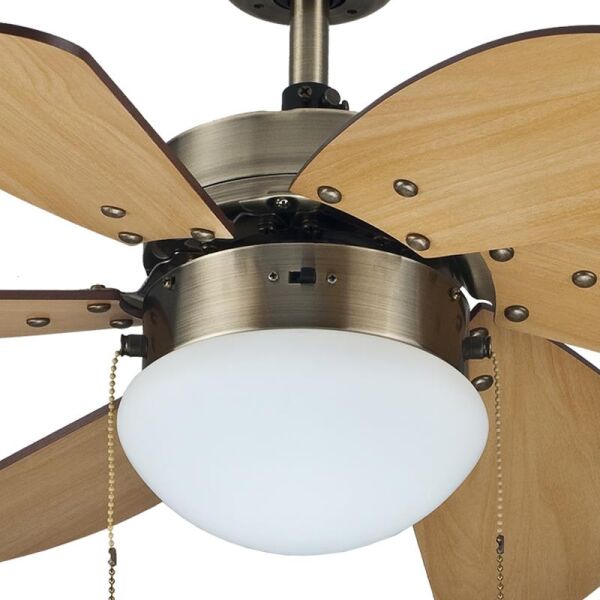 Kaşkar-Taflan L36009 Antik Aydınlatmalı Tavan Vantilatörü