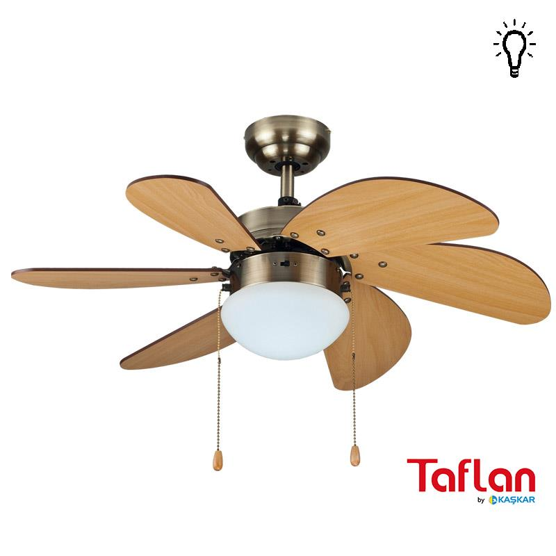 Kaşkar-Taflan L36009 Antik Aydınlatmalı Tavan Vantilatörü