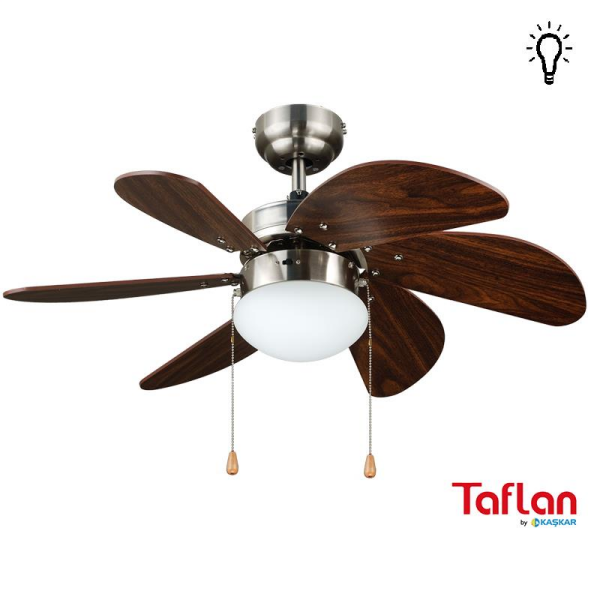 Kaşkar-Taflan L36009 Nikel Aydınlatmalı Tavan Vantilatörü
