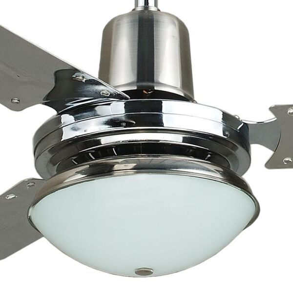 Aydınlatmalı 3 Metal Kanatlı Krom Tavan Vantilatörü