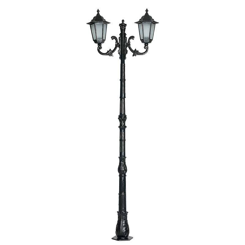 Orta Boy Altıgen Fenerli Döküm Park Bahçe Aydınlatma Direği 75x250cm