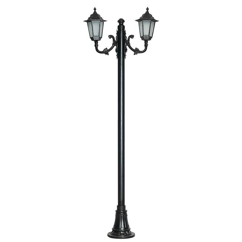 Orta Boy Altıgen Döküm Fenerli Park Bahçe Aydınlatma Direği 75x260cm