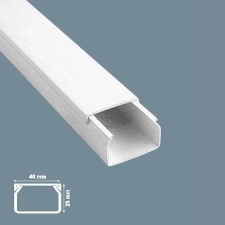 Mutlusan 40x25 mm Beyaz Kablo Kanalı, 2 Metre
