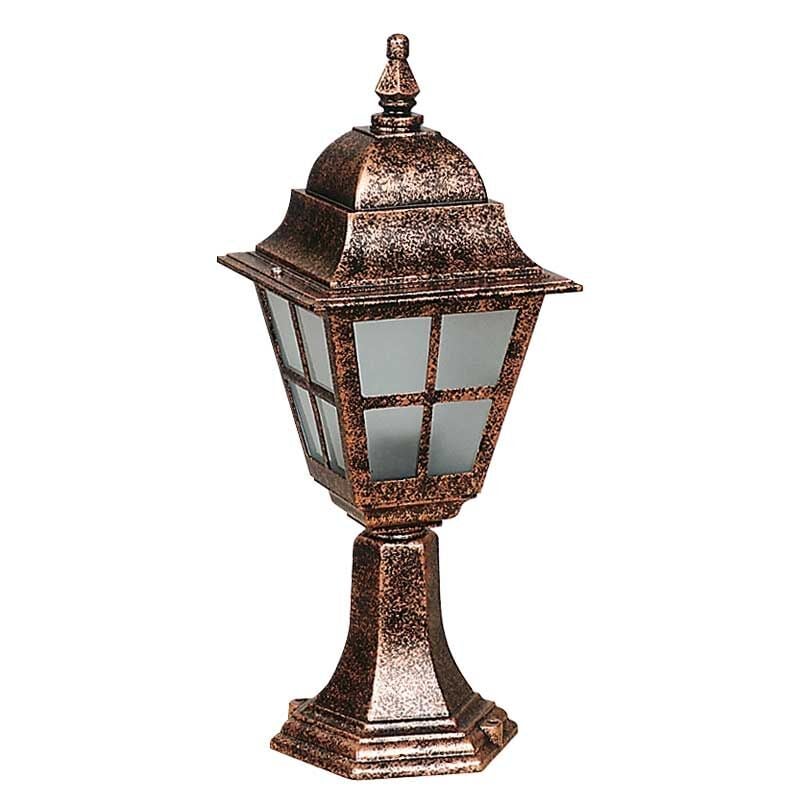 Kare Çıtalı Döküm Park Bahçe Feneri 18x50cm