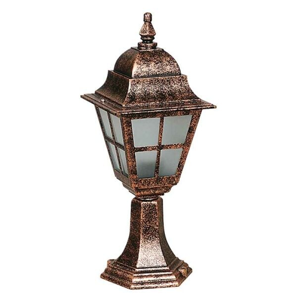 Kare Çıtalı Döküm Park Bahçe Feneri 18x50cm