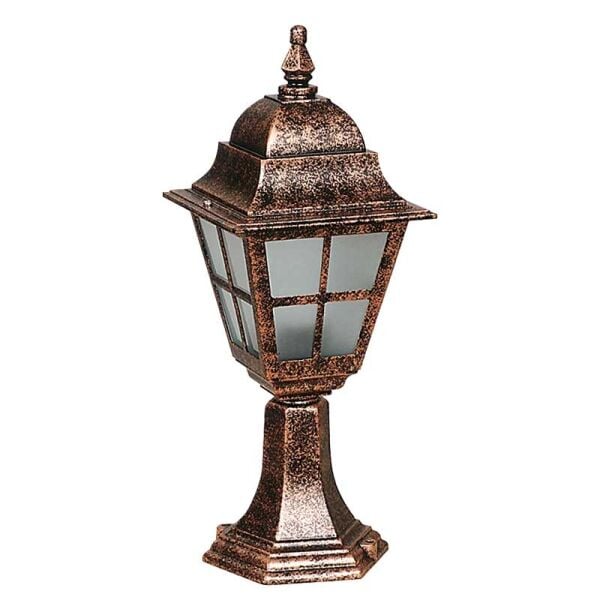 Kare Çıtalı Döküm Park Bahçe Feneri 18x50cm