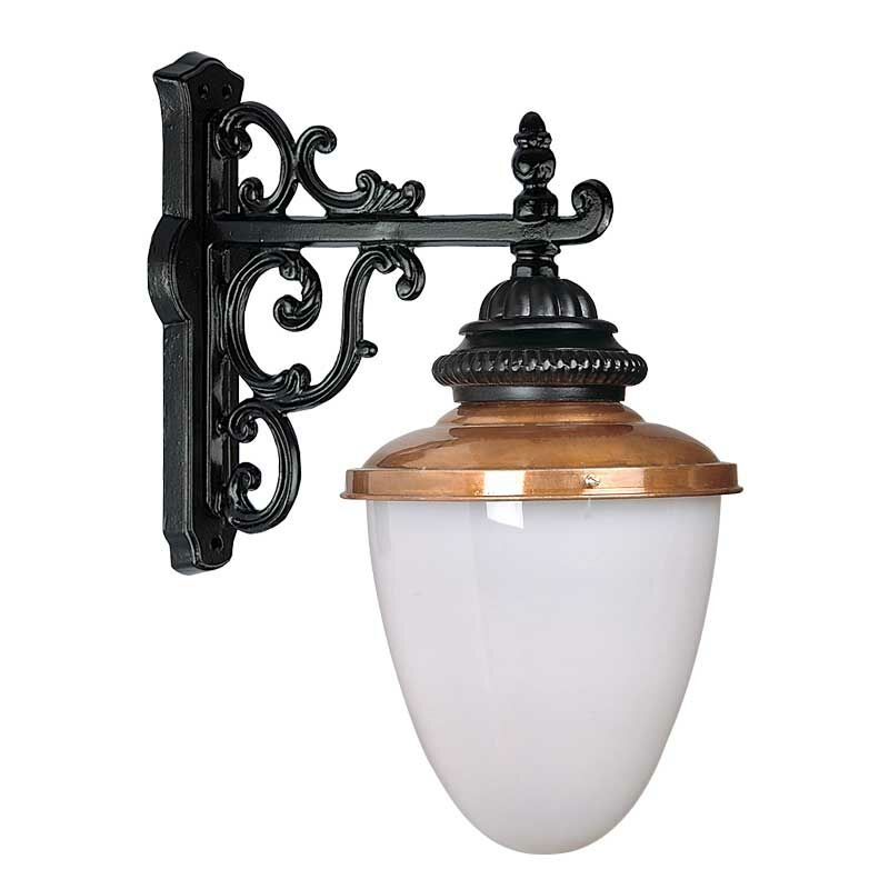 Polikarbon Camlı Metal Aplik Park Bahçe Feneri 45x55cm