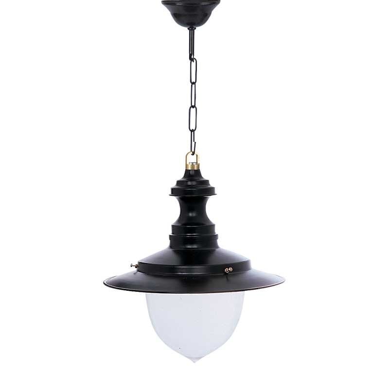 Polikarbon Camlı Metal Aplik Park Bahçe Feneri 35x70cm