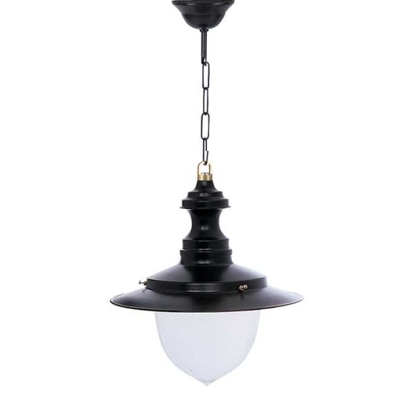 Polikarbon Camlı Metal Aplik Park Bahçe Feneri 35x70cm