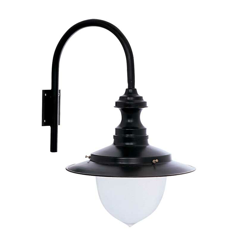 Polikarbon Camlı Metal Aplik Park Bahçe Feneri 40x50cm