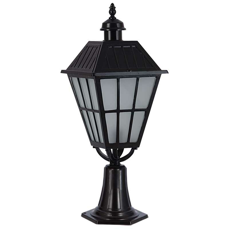 Büyük Kare Fenerli Park Bahçe Aydınlatma Direği 35x80cm