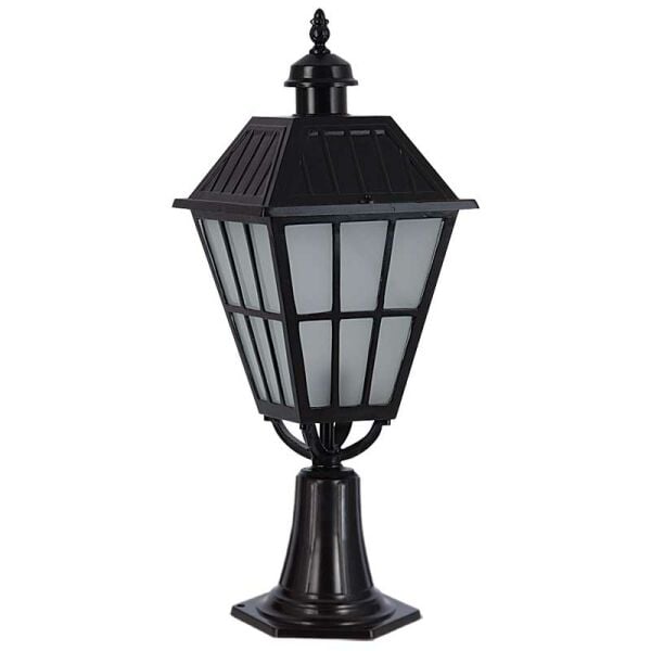Büyük Kare Fenerli Park Bahçe Aydınlatma Direği 35x80cm