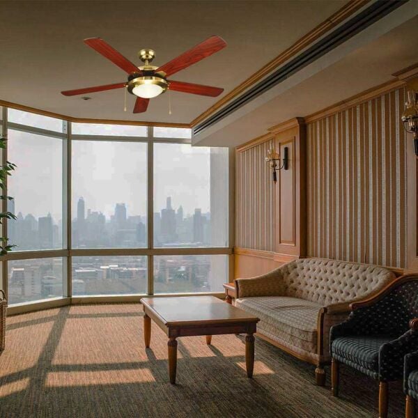 Kaşkar-Taflan D52018 Aydınlatmalı Ahşap Tavan Vantilatörü