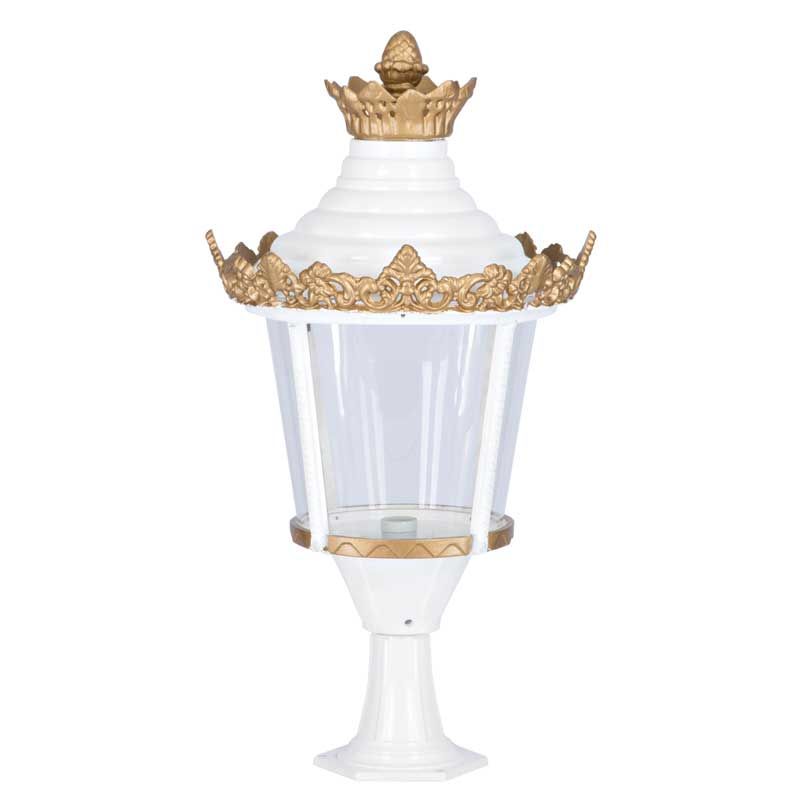 Büyük Taçlı Fenerli Park Bahçe Aydınlatma Feneri 50x90cm
