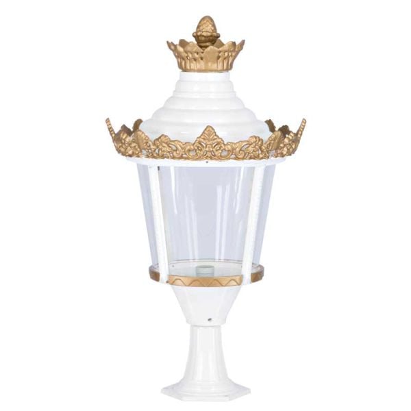 Büyük Taçlı Fenerli Park Bahçe Aydınlatma Feneri 50x90cm