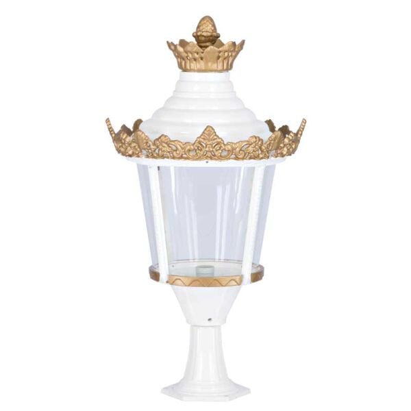 Büyük Taçlı Fenerli Park Bahçe Aydınlatma Feneri 50x90cm