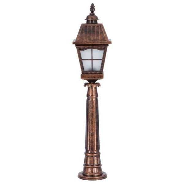 Alüminyum Döküm Pencereli Kare Kapaklı Park Bahçe Feneri 23x105cm