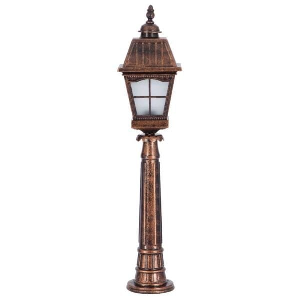 Alüminyum Döküm Pencereli Kare Kapaklı Park Bahçe Feneri 23x105cm