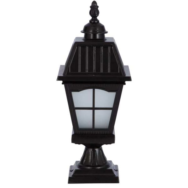 Alüminyum Döküm Pencereli Kare Kapaklı Park Bahçe Feneri 23x55cm