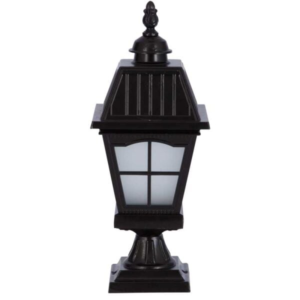 Alüminyum Döküm Pencereli Kare Kapaklı Park Bahçe Feneri 23x55cm