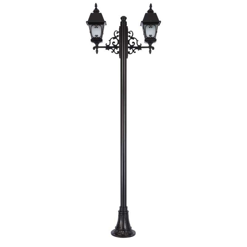 Alüminyum Dekoratif Kare Kapaklı Park Bahçe Aydınlatma Direği 90x265cm