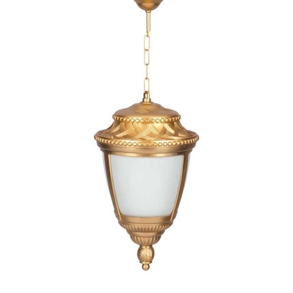 Altın Yaldız Boyalı Ulubatlı Hasırlı Model Park Bahçe Feneri 28x65cm