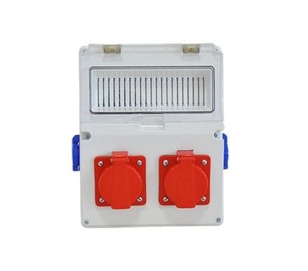 220x280x120 mm Sıva Üstü Kombinasyon Kutusu (9 Sigorta Kapasiteli+2 Adet 3x25A Priz+2 Adet 1x16A Priz)