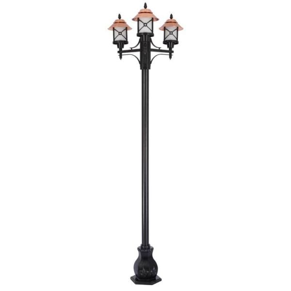 ElektrikPiyasa Bakır Şapkalı Klasik Fenerli Döküm Aydınlatma Direği 260 cm