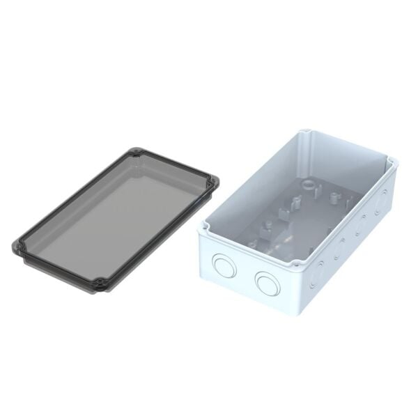 120x220x80 mm Sıva Üstü Şeffaf Kapaklı Buat Kutusu