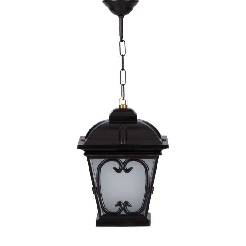 Küçük Kapaklı Alüminyum Dekoratif Kare Park Bahçe Feneri 23x60cm